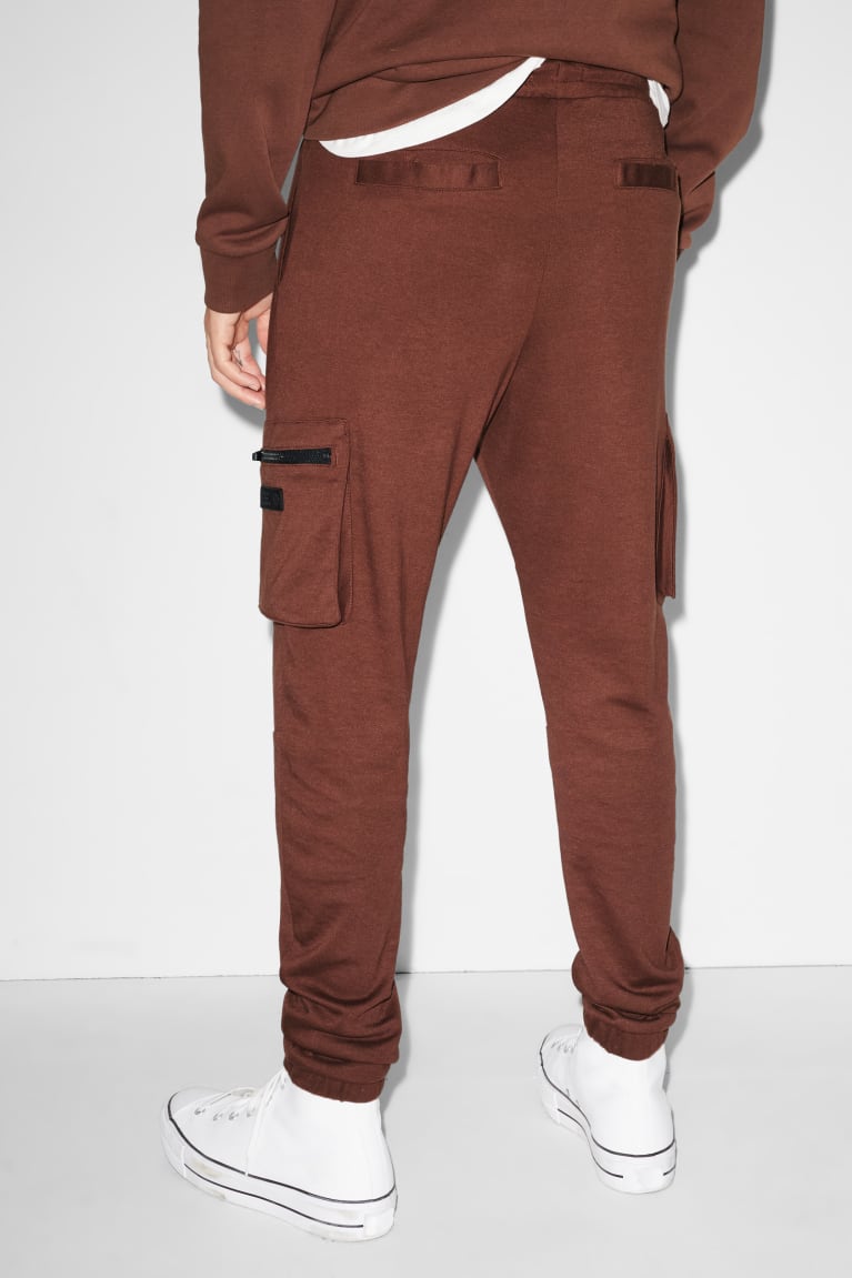 Nohavice C&A Clockhouse Cargo Joggers Panske Hnede | 4960JMRYT