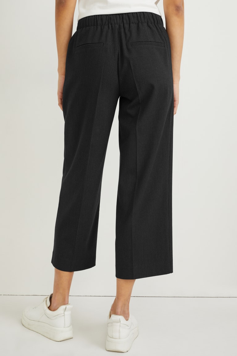 Nohavice C&A Cloth Stredne-rise Pásom Siroke Topanky Leg Pruhované Damske Tmavo Modre | 4092SZDQF
