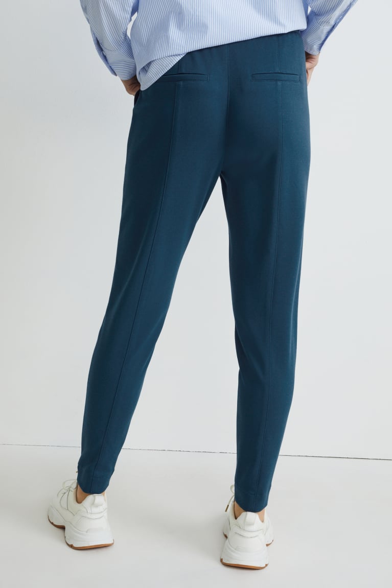 Nohavice C&A Cloth Stredne-rise Pásom Tapered Fit Damske Zelene | 0639MAJRP
