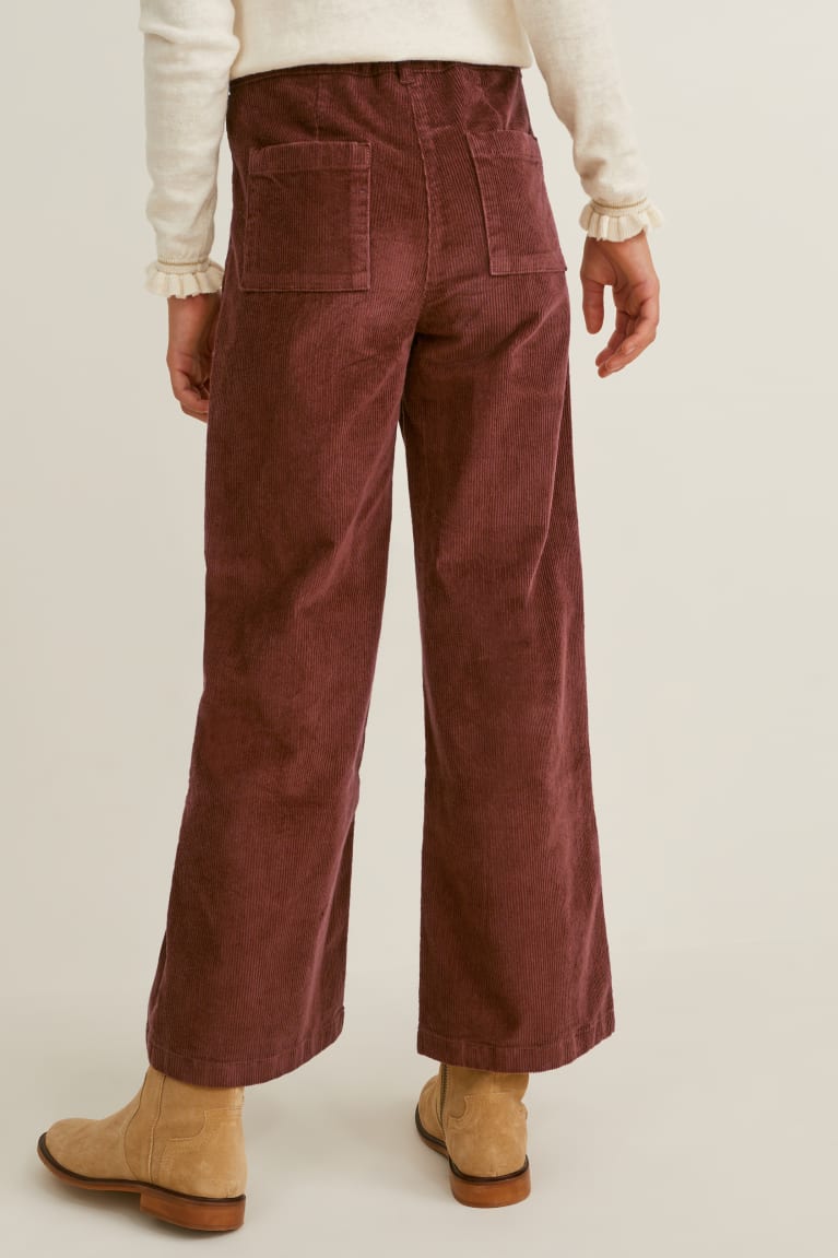 Nohavice C&A Corduroy Dievcenske Hnede | 7128ZPHVE