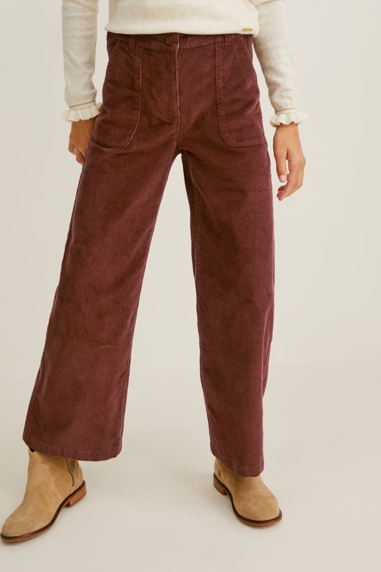 Nohavice C&A Corduroy Dievcenske Hnede | 7128ZPHVE