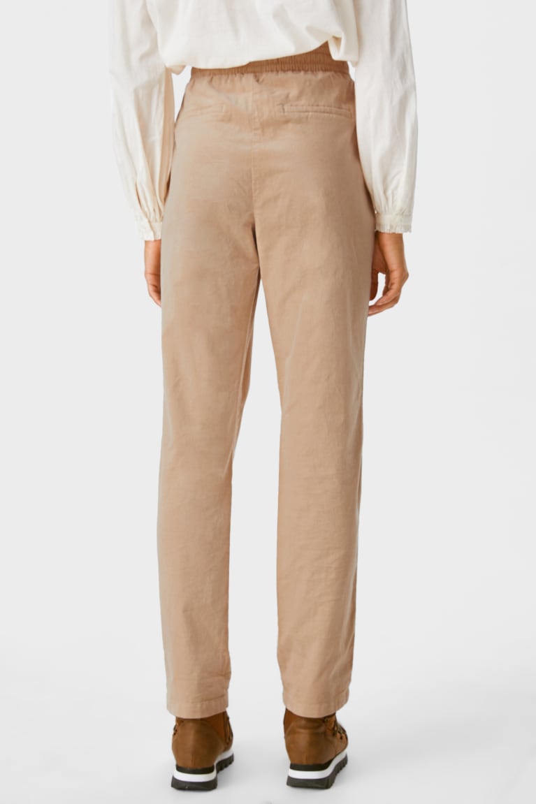Nohavice C&A Corduroy Relaxed Fit Damske Béžové | 2876OPLWT