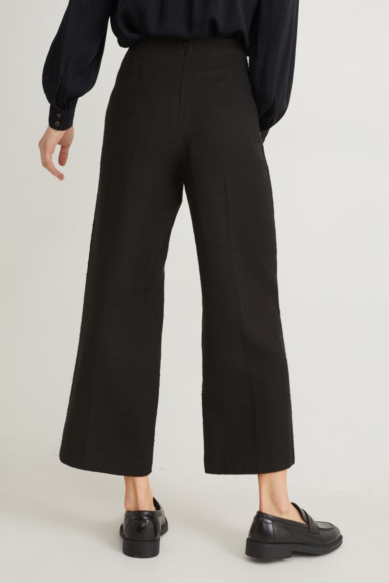 Nohavice C&A Culottes High Pásom With Recycled Polyester Damske Čierne | 4025QCNYE