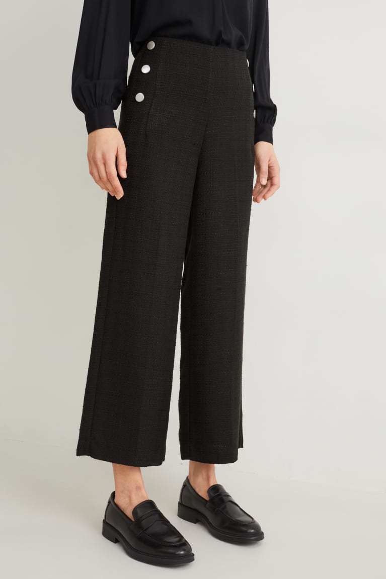 Nohavice C&A Culottes High Pásom With Recycled Polyester Damske Čierne | 4025QCNYE