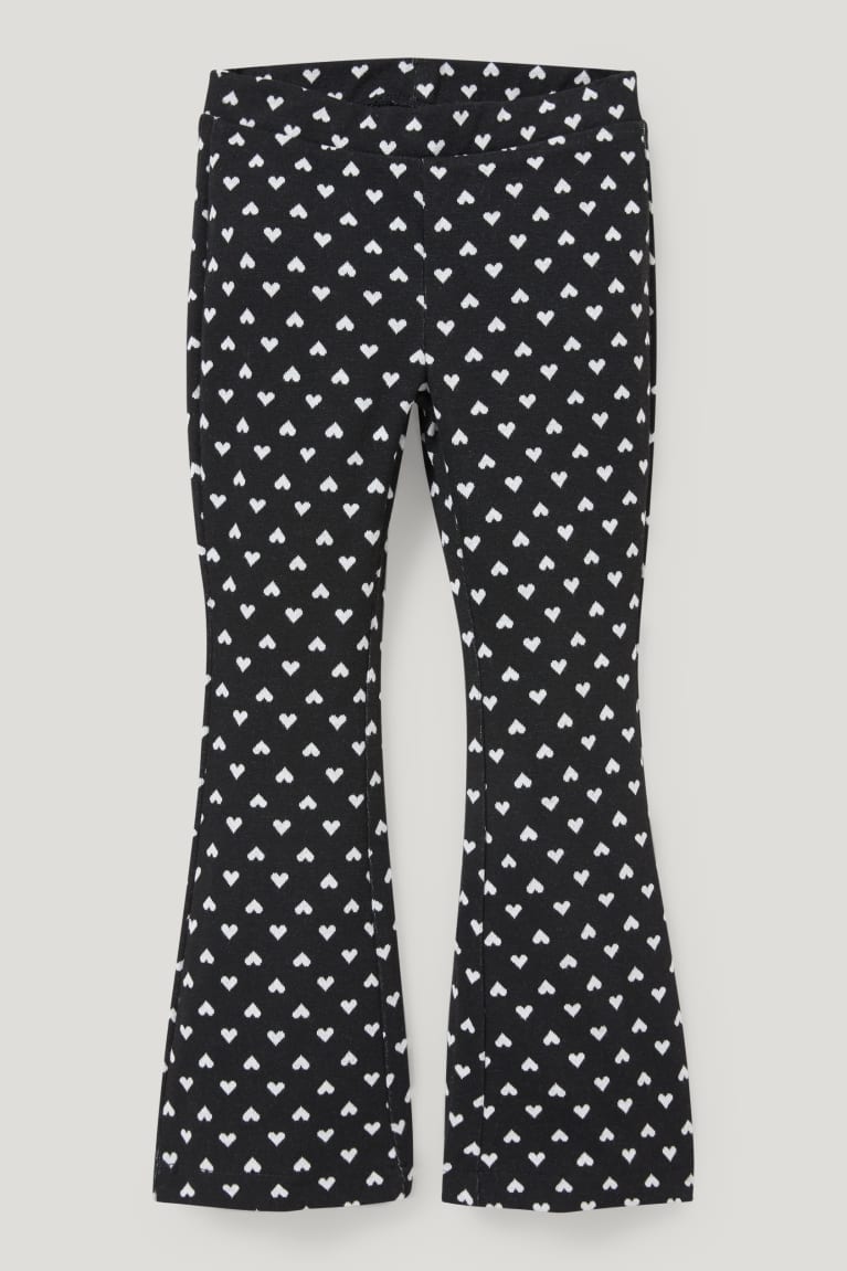 Nohavice C&A Leggings Recycled Patterned Dievcenske Čierne Biele | 6974ZGKMN
