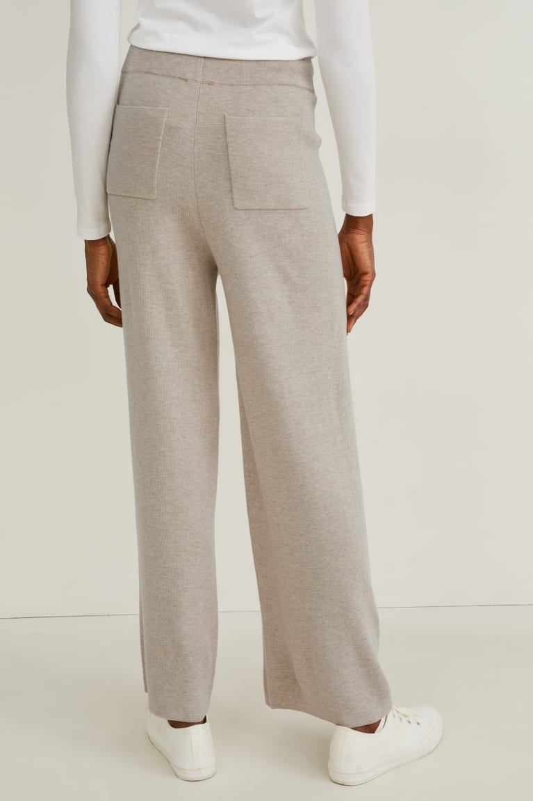 Nohavice C&A Pletené Pohodlie Fit Recycled Damske Siva | 7493YAMBL