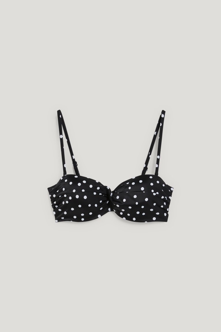 Plavky C&A Underwire Bikiny Bandeau Polstrované Polka Dot Damske Čierne | 3254XDARI