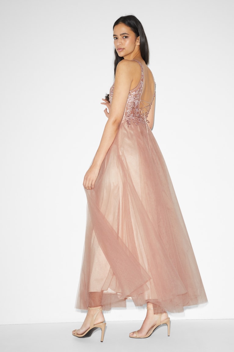 Saty C&A Clockhouse Fit & Flare Partywear Damske Béžové | 5907NWYUV