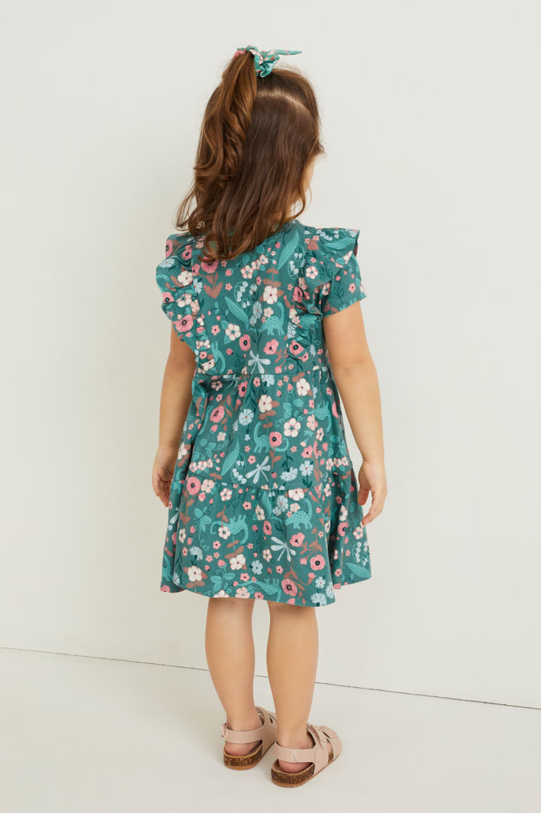 Saty C&A Set And Scrunchie 2 Piece Floral Dievcenske Zelene | 7614JTDNH