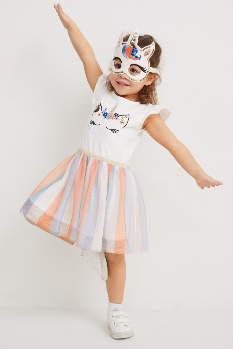 Saty C&A Set And Unicorn Mask 2 Piece Dievcenske Biele | 8329EQBRI