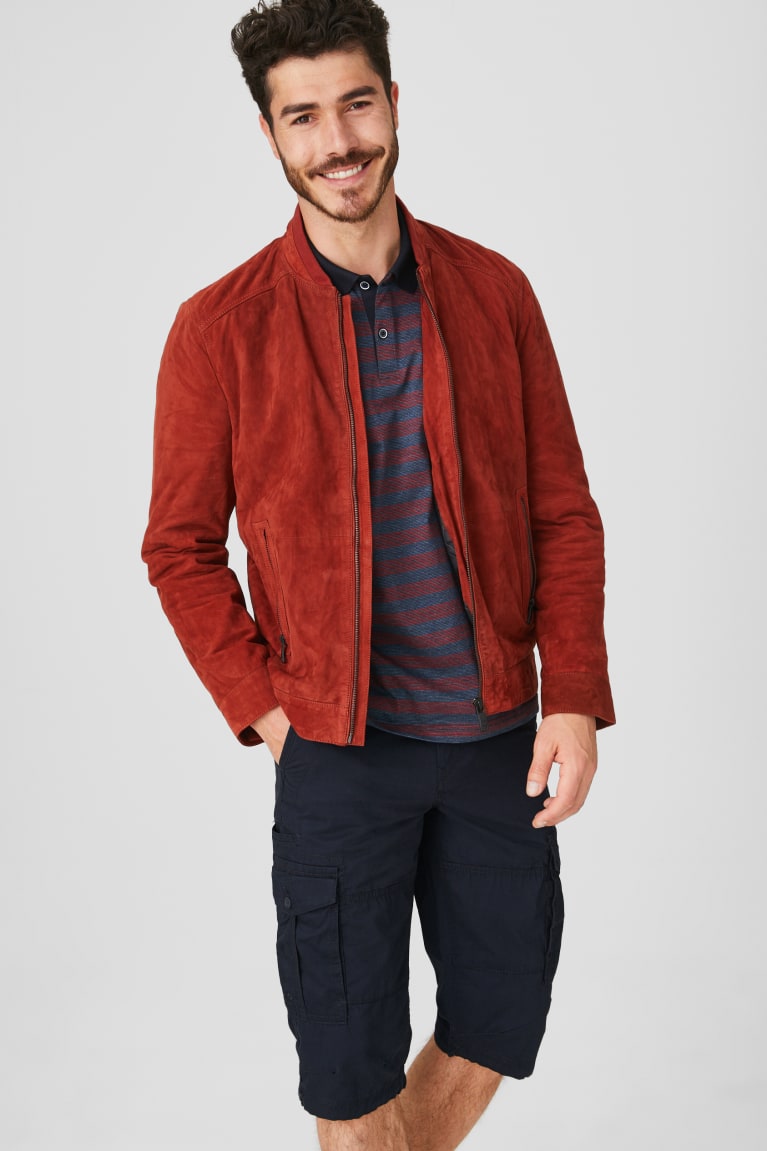 Sortky C&A Cargo Bermuda With Belt Panske Tmavo Modre | 6504LXFMO