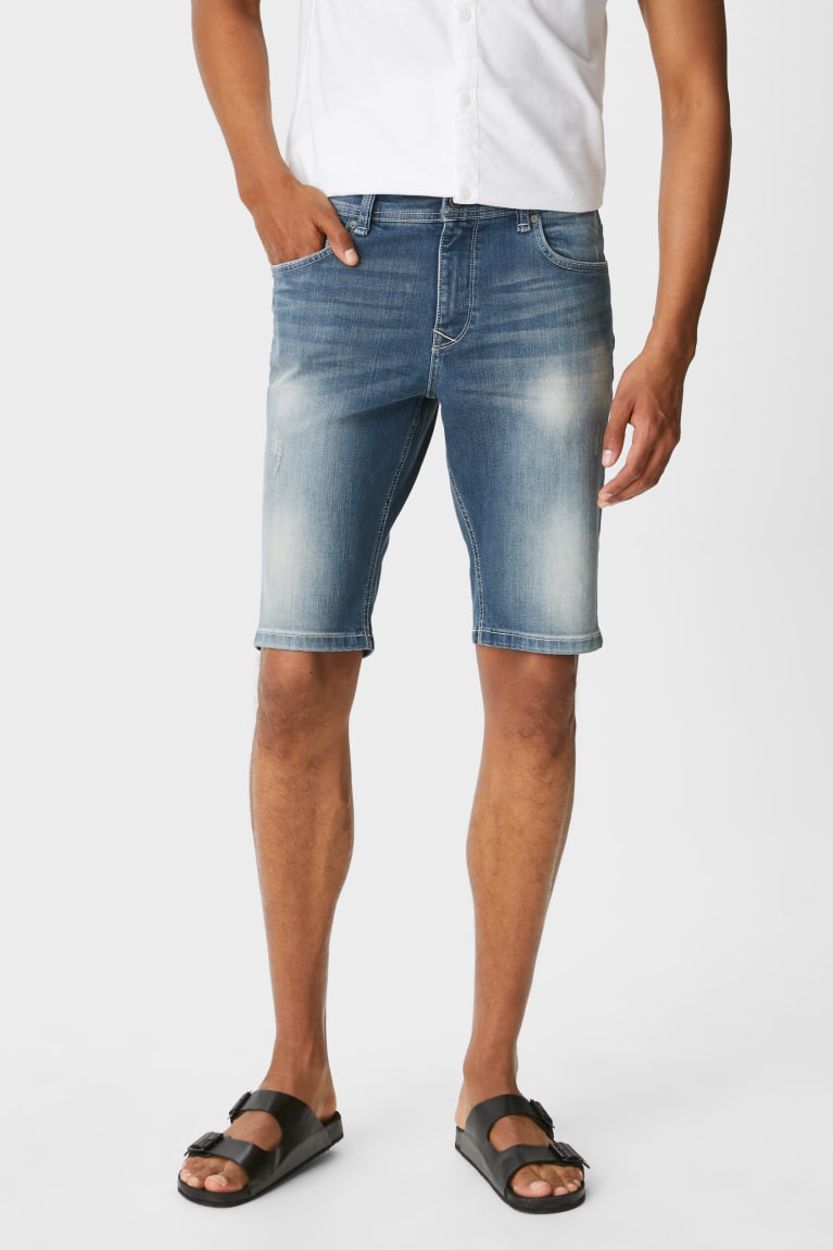 Sortky C&A Clockhouse Denim Panske Modre | 9175YCWDI