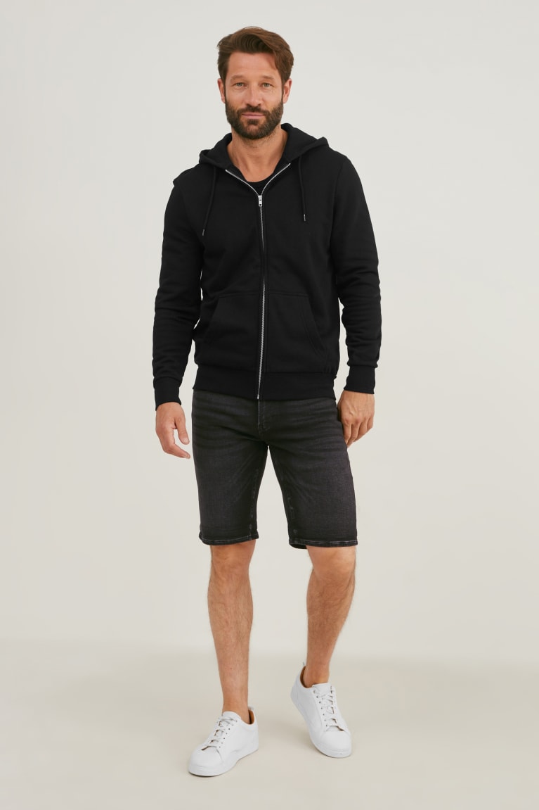 Sortky C&A Denim Bermuda Flex Jog Denim Panske Modre Tmavo Siva | 9152OGHPS