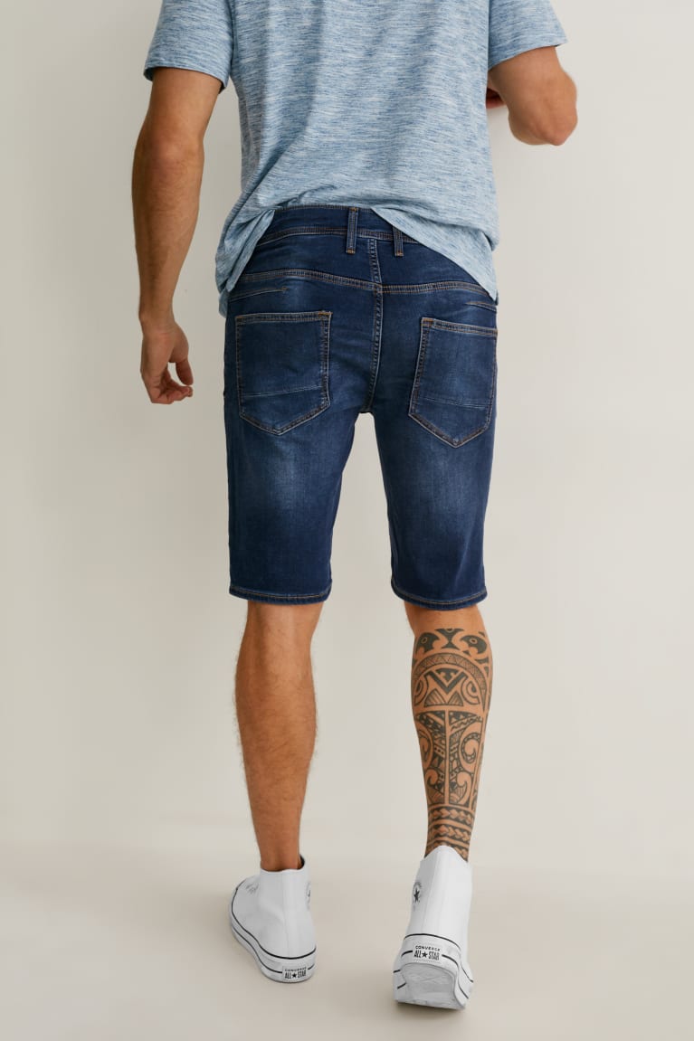 Sortky C&A Denim Flex Jog Denim Panske Modre Tmavo Modre | 5290SUTRL