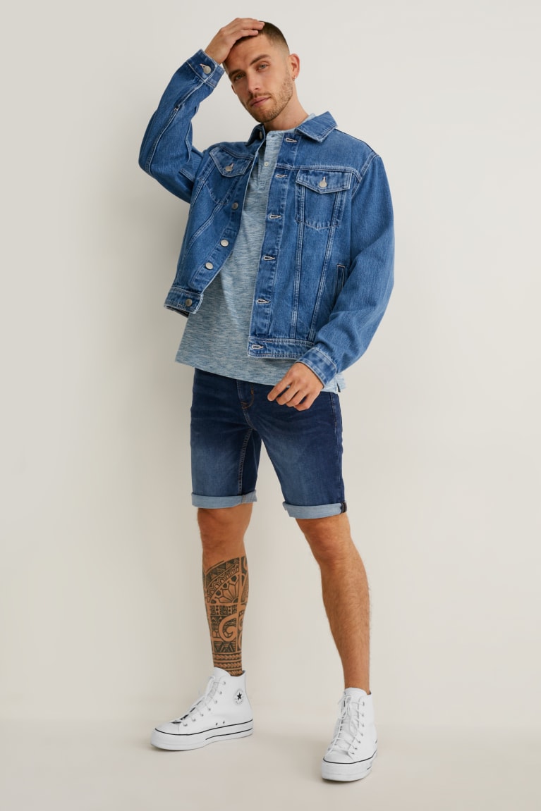 Sortky C&A Denim Flex Jog Denim Panske Modre Tmavo Modre | 5290SUTRL