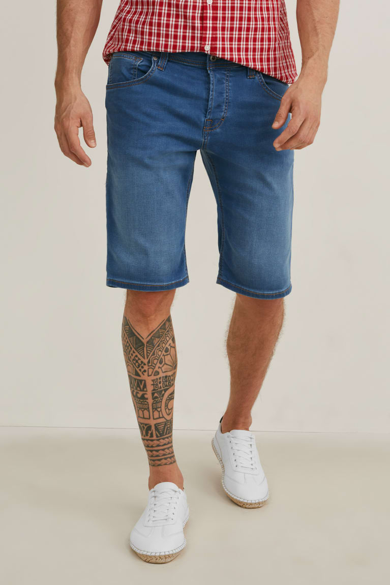 Sortky C&A Mustang Denim Bermuda Chicago Panske Modre Svetlo Modre | 7583BEUIY