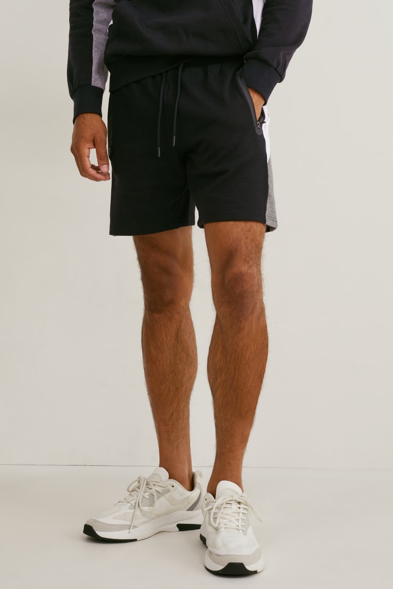 Sortky C&A Sweat Panske Čierne | 0396LDTPR
