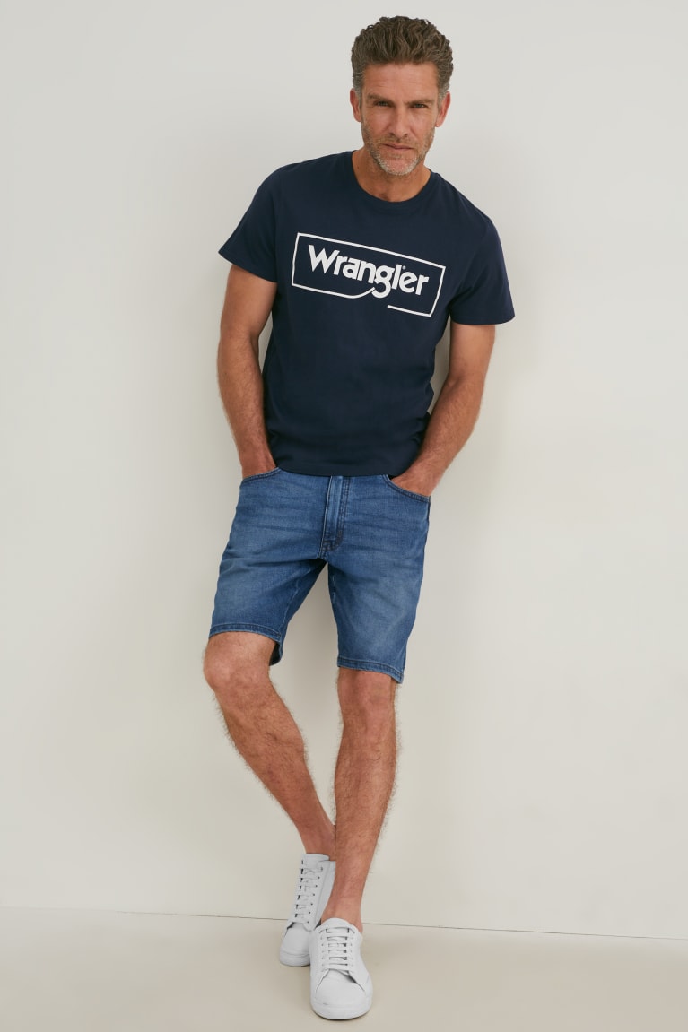 Sortky C&A Wrangler Denim Panske Modre Svetlo Modre | 2458ZAVWD
