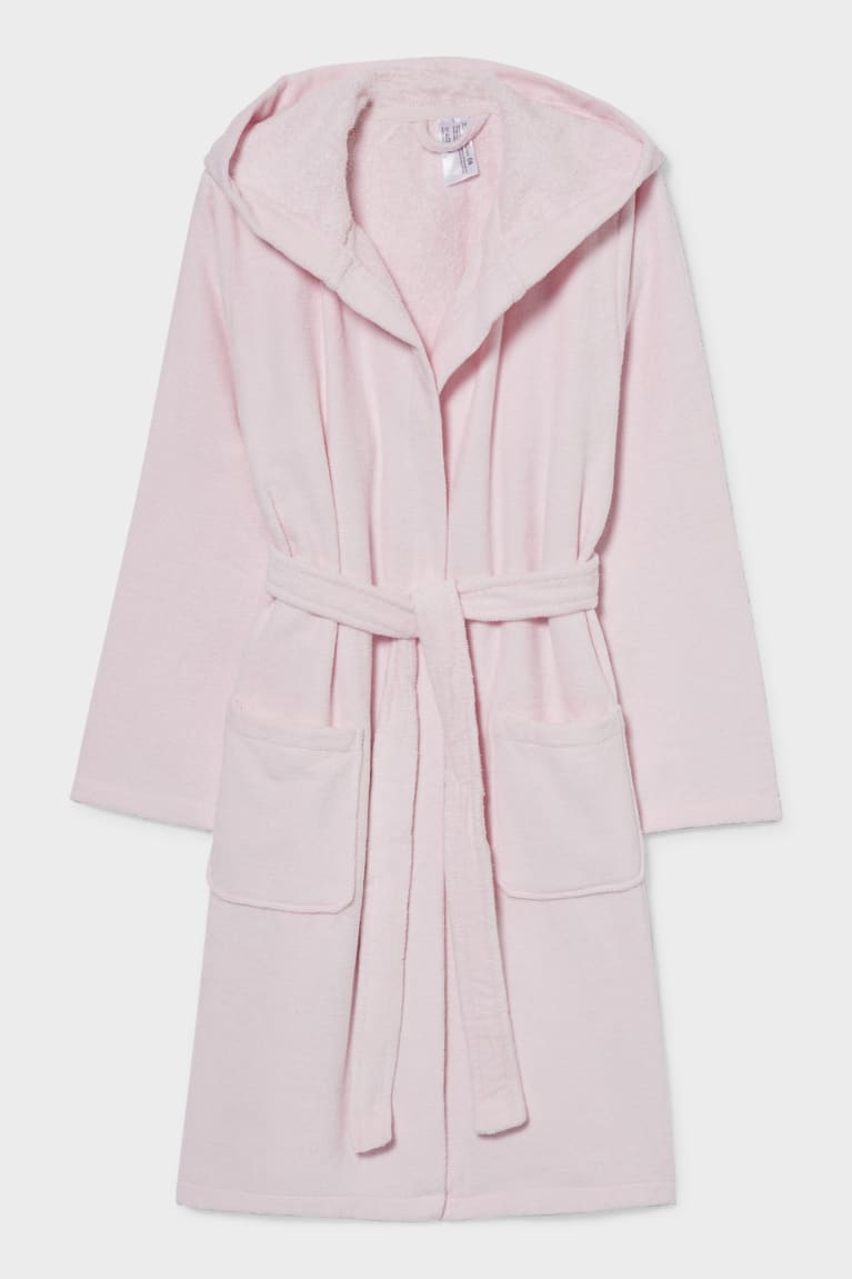 Spodne Pradlo C&A Bathrobe With Hood Organic Bavlnene Dievcenske Ruzove | 5136ATFUY
