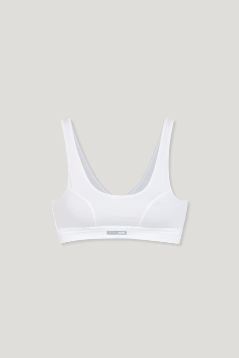 Spodne Pradlo C&A Crop Organic Bavlnene Damske Biele | 6854VSFOZ