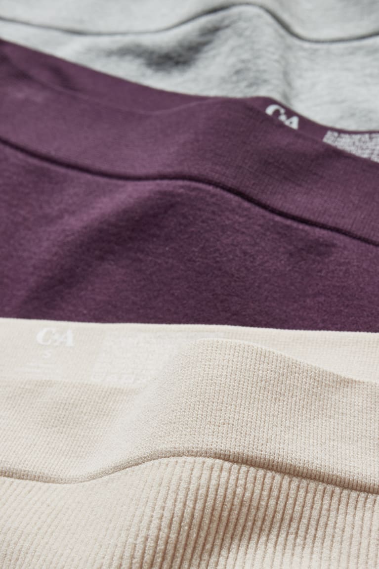 Spodne Pradlo C&A Multipack Of 3 Briefs Seamless Lycra® Damske Svetlo Béžové | 2615HOSMZ