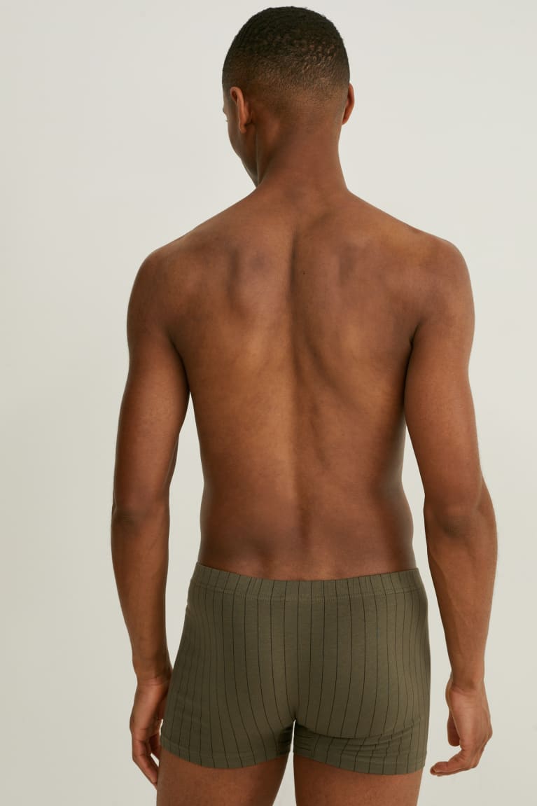 Spodne Pradlo C&A Multipack Of 3 Trunks Organic Bavlnene Lycra® Panske Zelene | 6932EQWAB