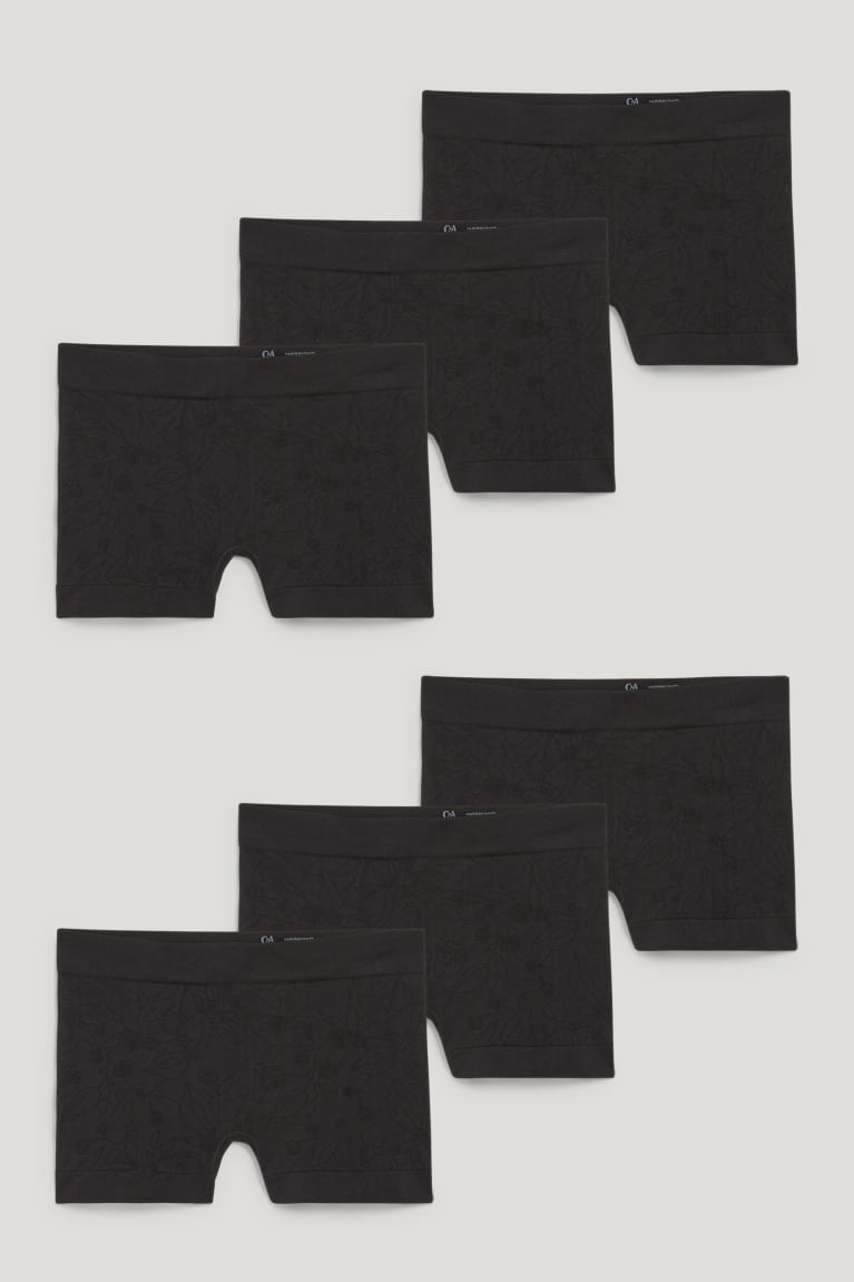 Spodne Pradlo C&A Multipack Of 6 Boxer Seamless Damske Čierne | 7845VWFQS
