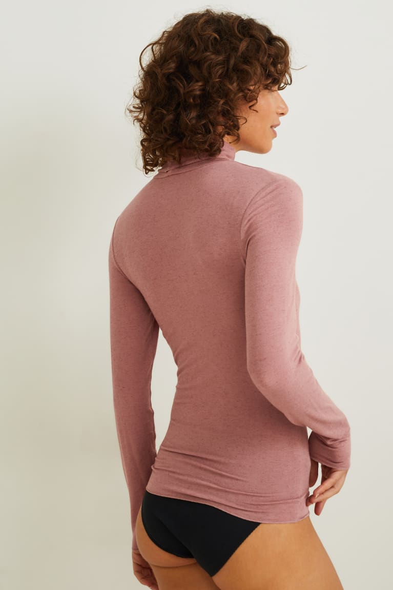 Spodne Pradlo C&A Polo Neck Containing Cashmere Damske Tmavo Ruzove | 6942OEGJX