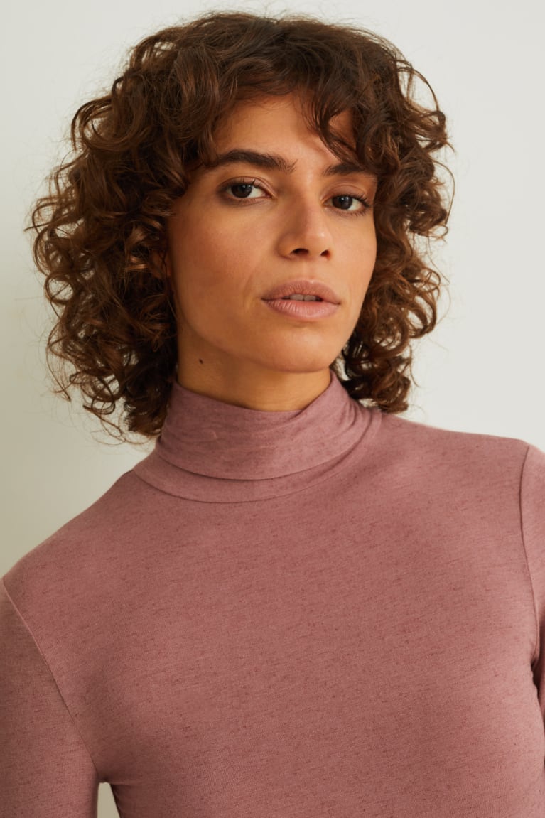 Spodne Pradlo C&A Polo Neck Containing Cashmere Damske Tmavo Ruzove | 6942OEGJX