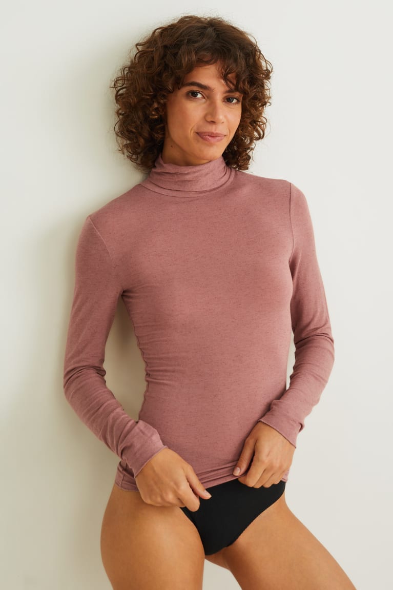 Spodne Pradlo C&A Polo Neck Containing Cashmere Damske Tmavo Ruzove | 6942OEGJX