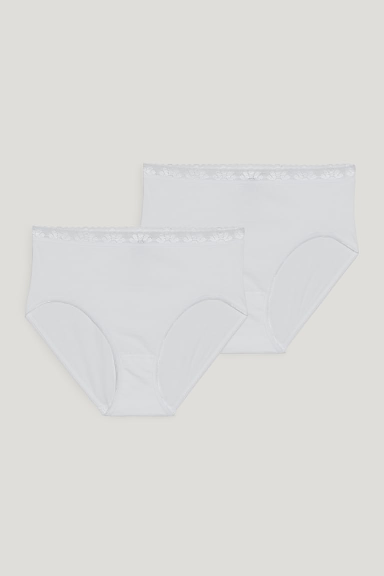 Spodne Pradlo C&A Speidel Multipack Of 2 Briefs Organic Bavlnene Damske Biele | 5194JOILW