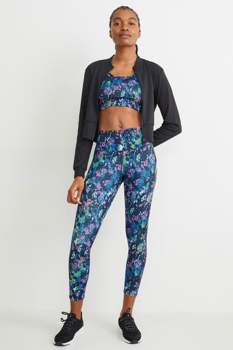 Spodne Pradlo C&A Sports Bra Fitness 4 Way Stretch Patterned Damske Zelene | 3518LDFWJ