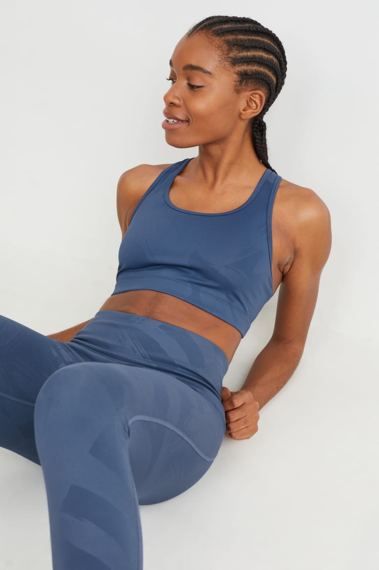 Spodne Pradlo C&A Sports Bra Polstrované 4 Way Stretch Damske Modre | 3458LAUYF