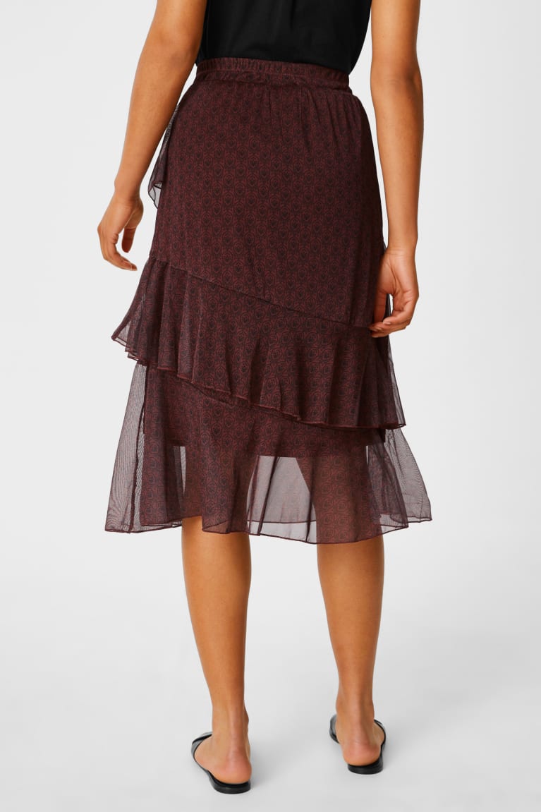 Sukne C&A Chiffon Damske Tmavo Červené | 1657ZIDCN