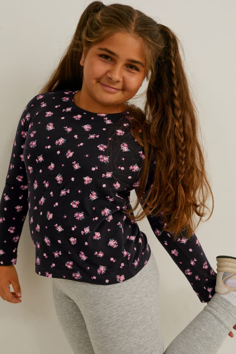 Topy C&A Extended Sizes Multipack Of 5 Long Sleeve Dievcenske Čierne | 4695QILBR