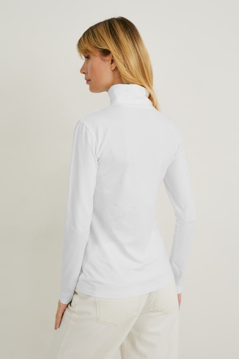 Topy C&A Multipack Of 3 Basic Polo Neck Organic Bavlnene Damske Čierne | 5023EFBQO