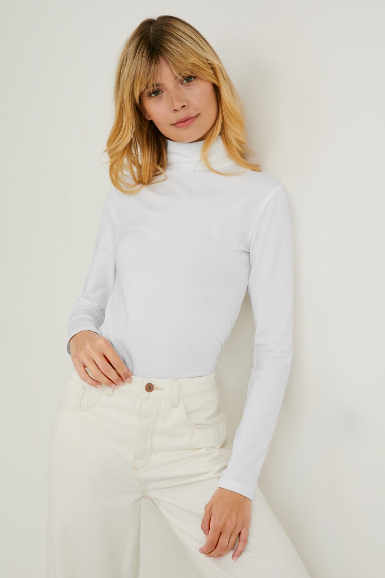 Topy C&A Multipack Of 3 Basic Polo Neck Organic Bavlnene Damske Čierne | 5023EFBQO