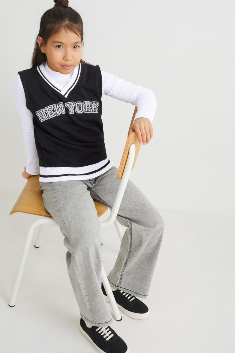 Topy C&A Set Long Sleeve And Slipover 2 Piece Dievcenske Čierne | 2531KSMLF