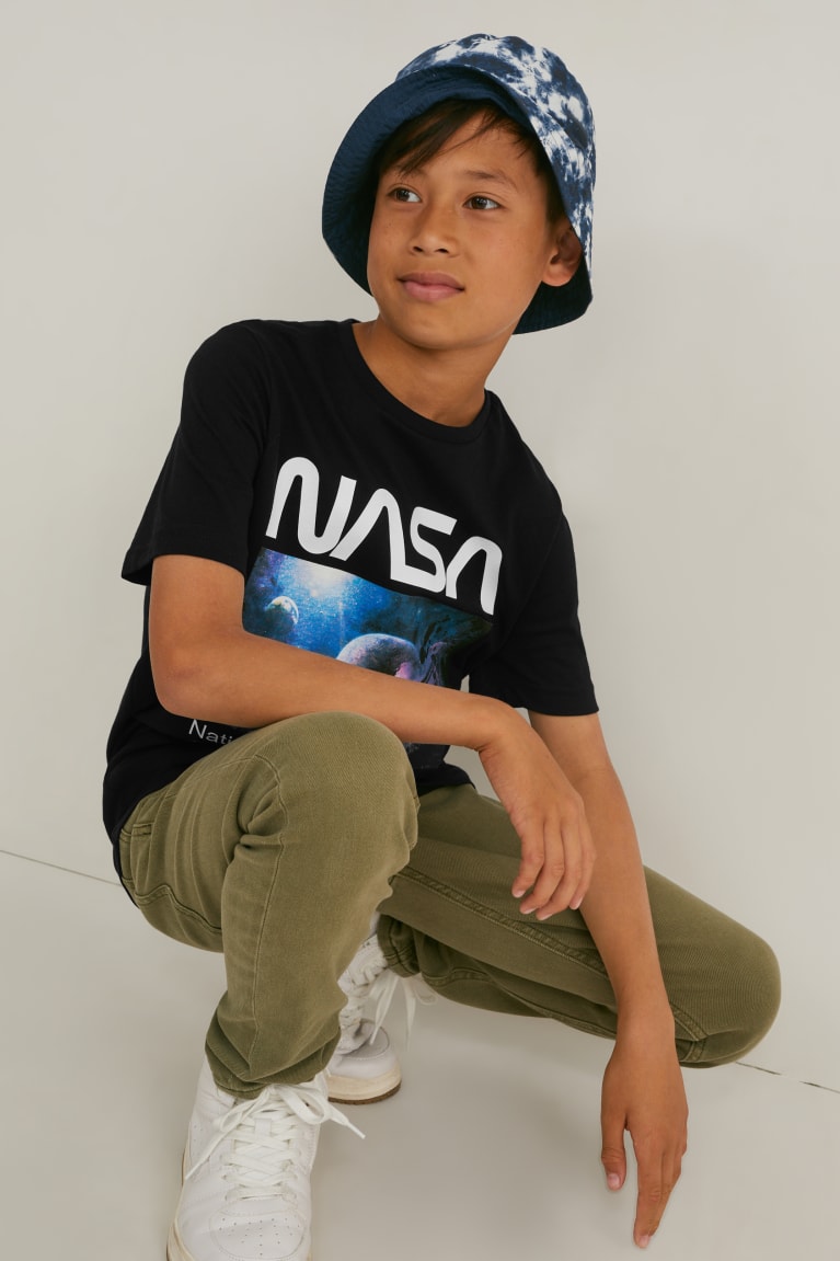 Tricko C&A Nasa Sleeve Chlapcenske Čierne | 6741VRJWP