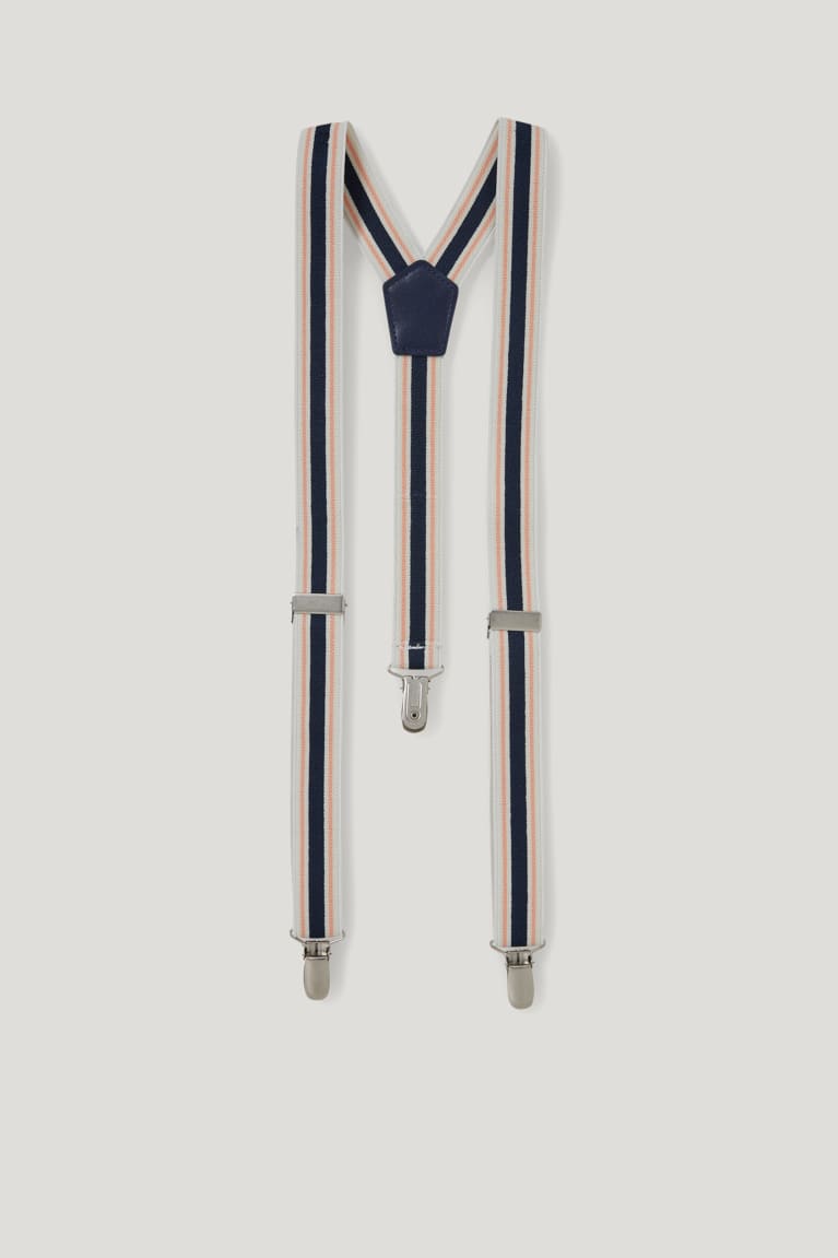 Tricko C&A Set Bow Tie And Braces 2 Piece Chlapcenske Tmavo Modre | 8745BCKAZ