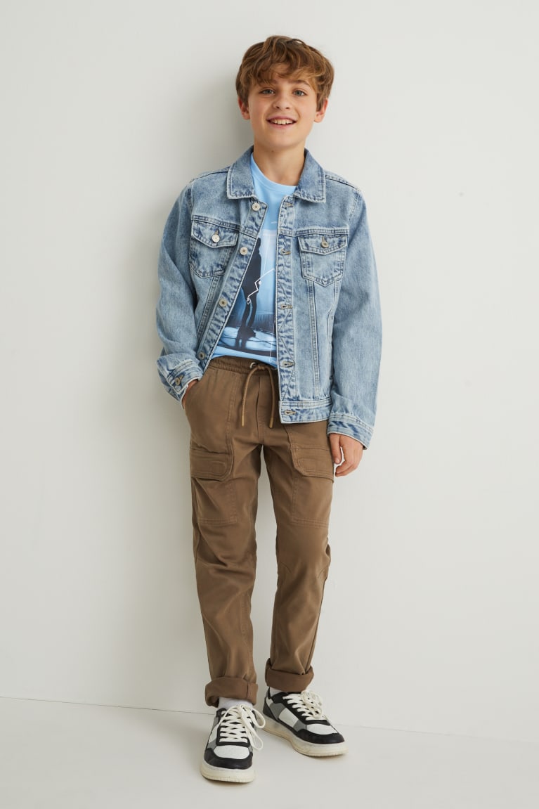 Tricko C&A Sleeve With In-conversion Bavlnene Chlapcenske Svetlo Modre | 9186JXISP